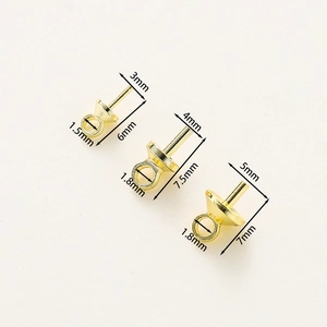 14K vergulde oorstekers met pin en lus voor het zelf maken van parelsieraden accessoires