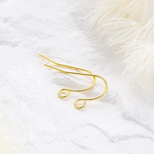 Macro view of 14K/18K gold-plated fishhook earrings for DIY jewelry making