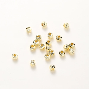 Tarnish Resistant Faceted Round Copper Spacer Beads For DIY Jewelry Making Gold Platinum Plated Geometric Craft Beads Findings