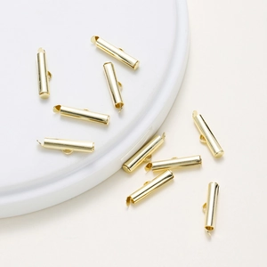 Cierres de tubo deslizantes dorados para conectores de joyería DIY de varias hebras