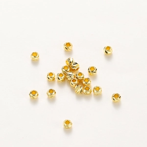 Detailed view of 14K gold plated faceted beads for DIY jewelry making accessories
