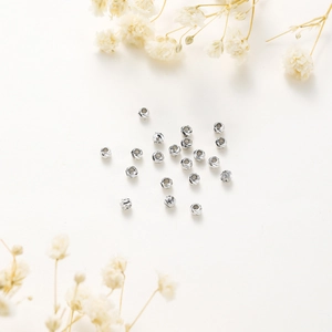 Macro shot of 14K gold plated faceted spacer beads for DIY jewelry making