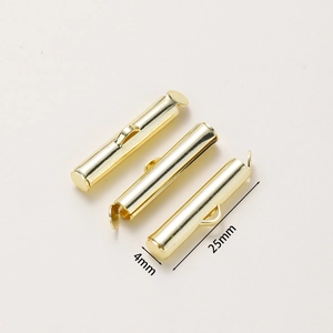 Terminales deslizantes dorados de 4x25mm con anillas para creación de joyería DIY