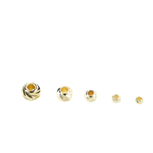 14K gold plated textured spacer beads in various sizes for DIY jewelry making