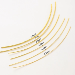 Filo di rame ritorto placcato oro 18 carati in sei misure da 0,5 mm a 1,2 mm per gioielli