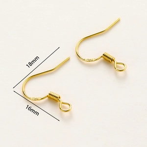 Crochets d'oreilles S925 plaqués or 18K pour bijoux DIY taille 18mm x 16mm