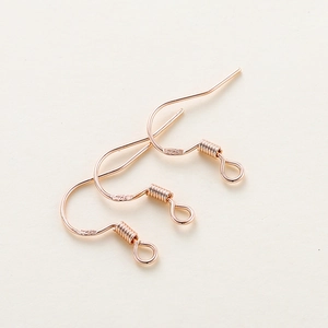 Trois crochets d'oreilles en or rose estampillés S925 pour création de bijoux DIY