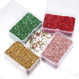 Irregular Glass Crushed Stones Set For DIY Crafts Nail Art Decoration Metallic Colors Boxed Glass Sand Epoxy Resin Fillers