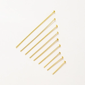 Platkopspelden met 14K goudlaag voor DIY sieraden maken in diverse lengtes