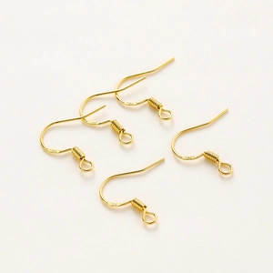 Détails de crochets d'oreilles en argent sterling S925 plaqués or 18K pour bijoux DIY
