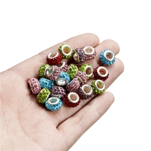 Cuentas espaciadoras de cristal brillante con agujeros grandes para pulseras y joyas