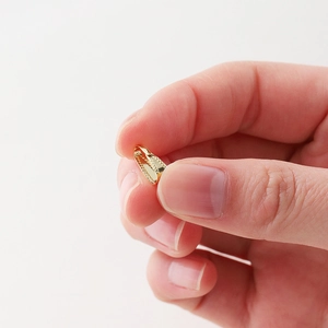 Gouden 14K vergulde hanger sluiting met kralenrand voor doe-het-zelf sieraden