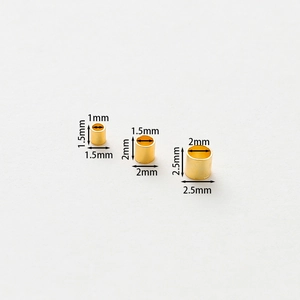 Perles à écraser plaquées or 14K en trois tailles pour création de bijoux DIY