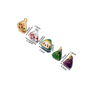 Detailed dimensions of 3D enamel rice dumpling pendants with Lucky Blessing character