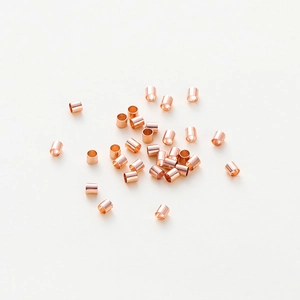 Perles à écraser cylindriques plaquées or rose 14K et entretoises pour bijoux DIY