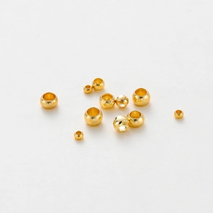 Various sizes of polished gold-plated spacer beads for DIY jewelry making sets