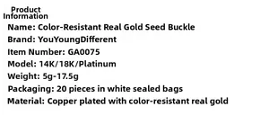 Detail list for 14K and 18K gold-plated pinch bails jewelry making components