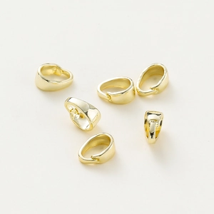 14K gold plated copper pendant pinch bails for DIY necklace jewelry making accessories
