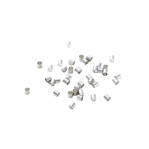Perles tubes de positionnement en cuivre argenté pour création de bijoux DIY