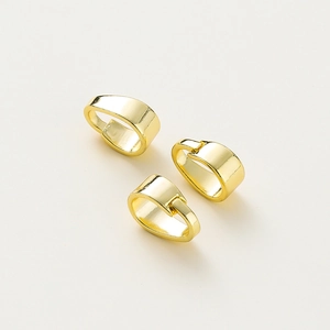 Three 14K gold plated smooth pinch bails for DIY necklace pendant making components