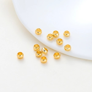 Gold Plated Copper Crimp Beads DIY Jewelry Making Stopper Beads For Bracelets Necklaces High Quality Color Retention Findings