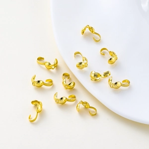 Kupfer 14K 18K Echtgold Beschichtete Perlenenden Kalotten Für DIY Schmuckherstellung Verbinder Für Halsketten Armband Zubehör