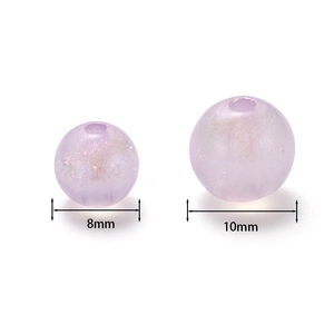 Light purple acrylic mermaid beads 8mm and 10mm with glitter for DIY jewelry making