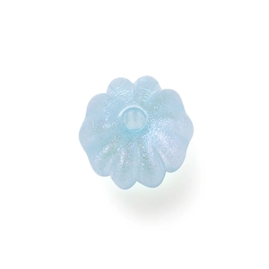 Light blue pearlescent acrylic pumpkin bead with aurora finish for DIY jewelry crafts