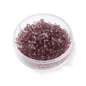 Perles de verre 4mm violettes transparentes dans une boîte ronde pour bijoux DIY