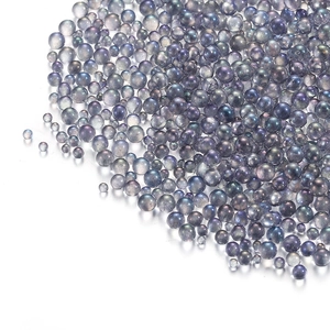 Iridescent glass bubble beads for DIY nail art and jewelry making in vibrant violet tones