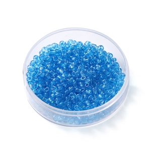 Macro de perles de rocaille en verre bleu foncé translucide de 4 mm pour bijoux en boîte