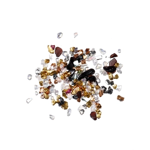 Irregular colorful mixed glass stones for DIY crafts and nail art decoration on white back