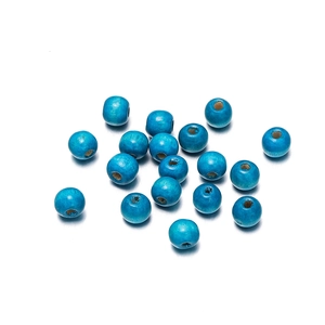 Blauwe ronde houten kralen van 10 mm met natuurlijke nerf voor DIY-sieraden en hobby