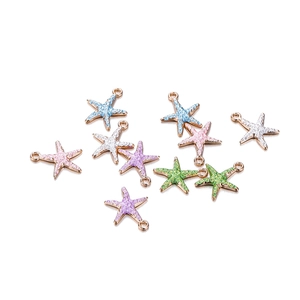 Kleurrijke emaille zeester hangers in pasteltinten voor DIY sieraden en knutselprojecten