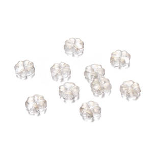 Detalle de cuentas de vidrio mate blanco de 10mm en forma de trébol para joyería DIY