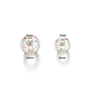 Acryl 8-10mm ronde kralen met rode lovertjes voor DIY sieraden en armbanden