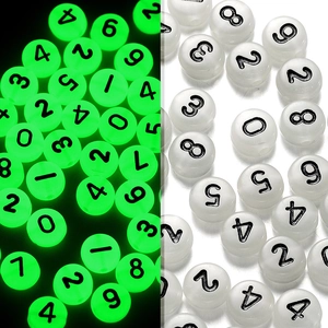 Perline numeriche luminose in acrilico per fai da te con effetto giorno e notte