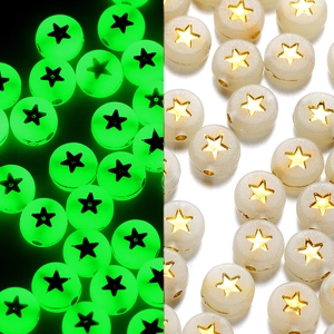 Perline acriliche luminose con motivo a stella per creazione di gioielli fai-da-te