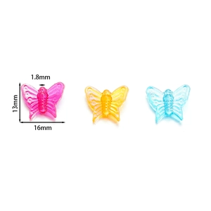 13mm colorful acrylic butterfly beads for DIY jewelry making and phone chain crafts