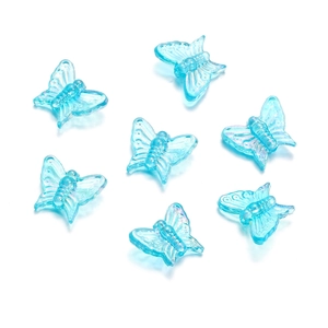 13mm gradient blue butterfly acrylic beads with AB coating for DIY jewelry making