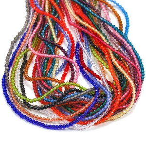 Perles en verre cristal facetté de 2mm multicolores pour la création de bijoux DIY variés