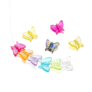 Colorful 13mm acrylic butterfly beads for DIY jewelry and phone chain accessories
