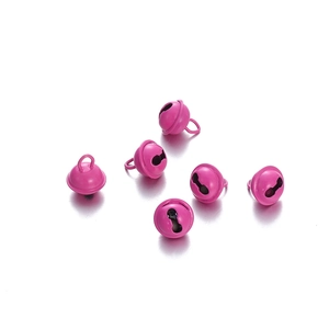 Sechs pinkfarbene 14mm Metallglocken für DIY-Handwerk und Haustierhalsbänder