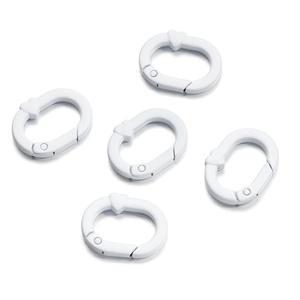 Détail de 5 fermoirs à ressort ovales blancs mats en forme de cœur pour bijoux DIY