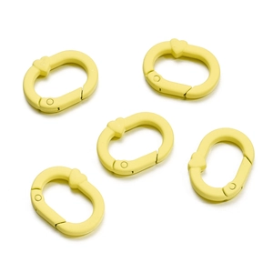 Lot de 5 mousquetons en forme de cœur jaune mat pour accessoires de bijoux DIY