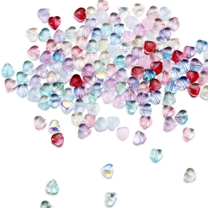 Heart Shaped Glass Beads For DIY Jewelry Making Bracelet Necklace Crafting Lampwork Beads Heart Design Transparent Colorful Accessory