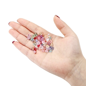 Colorful heart-shaped glass spacer beads for DIY jewelry making and handmade crafts