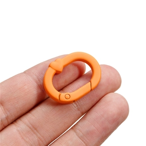 Boucle à ressort ovale orange mat avec cœur pour bijoux DIY et porte-clés créatifs