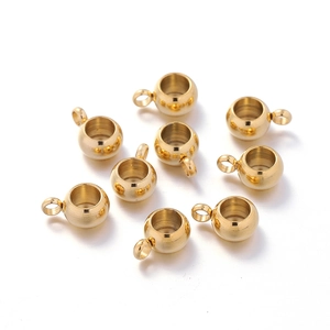 Détails de perles dorées 6mm en acier inoxydable avec anneau latéral pour bijoux DIY