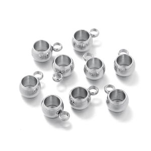 Détail de perles en acier inoxydable 6mm avec anneaux pour création de bijoux DIY